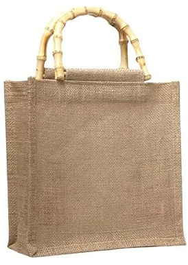 Bankeep Per La Spesa In Portatile, Portatile In Iuta Naturale, Borsa Juta Manici Bambu, Impermiabile, Borsa Da Donna In Juta Da Rivestire, Per Shopping, Picnic, Regali, Viaggi, Spiaggia