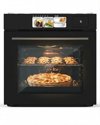 TROPOW 24 Built-in Electric Wall Oven, Single Convection Oven 2.5 Cu.ft with 8 Cooking Functions, Mechanical Knob Control, Black