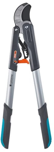 Gardena Comfort Ratschen-Astschere SmartCut: Baumschere mit Amboss-Schneidprinzip, max. Ast-Ø 45 mm, 59 cm Länge, mit 4-stufigem Ratschenmechanismus, ergonomische Griffe, Präzisionsmesser (8773-20)