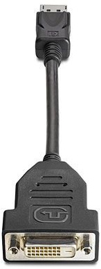 HP DisplayPort to DVI-D Adapter, 7.5 in (19.0 cm), Black, Magnetic, 1650 Mbps, 24 Pins, Indoor Use, Compatible with HP Business Desktop PCs and DVI-D Monitors