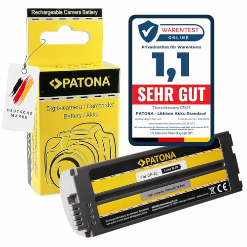 PATONA CP-2L Batería 1300mAh Repuesto para NB-CP1L NB-CP2L CP-1L Compatible con Canon CP-200 CP-300 CP-400 CP-500 CP-600 CP-710 Photo Printer CP-750 CP-910 Selphy CP-1000 CP-1200 CP-1300 CP-1500