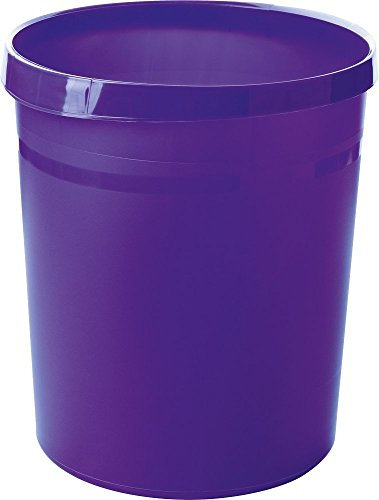 HAN Papierkorb GRIP, 18 Liter, mit 2 Griffmulden, stabil, rund, Trend Colour lila, 5 Stück