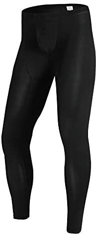 YUFEIDA Herren Lange Unterhosen mit Weichbund transparent Hose Unterwäsche Strumpfhose Leggings