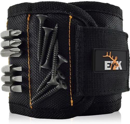 Pulsera magnética para sujetar tornillos, clavos, brocas – Gran regalo para Handyman (negro)