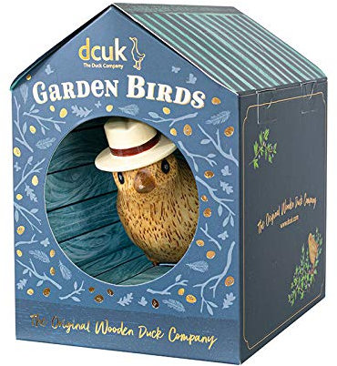 DCUK Wooden Garden Bird with a Straw Hat - Gifts for Grandparents