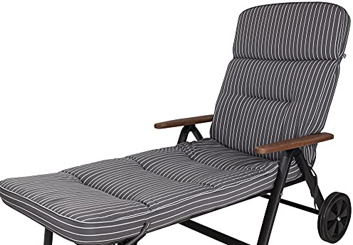 Kettler Polen KETTtex 0709 Auflage Rollliege Alicante grau-weiß gestreift 200x65x9 cm (ohne Liege)