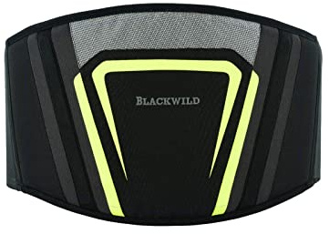BLACKWILD Njurbälte motorcykel | njurvärmare ländryggsstöd njurrem, effektiv stabilisering | njurbälte motorcykel män och kvinnor, fluorescerande grå, Grön, XXL = 125/140 cm Midjemått