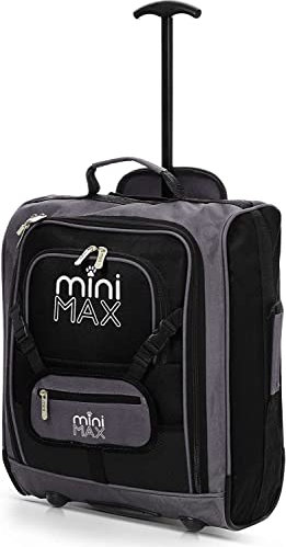 Aerolite MiniMax Kindergepäck 45x36x20 Easyjet Maximale Größe 30L Handgepäck Neu 2024 Unter Sitz Trolleys Rucksack Carry On Handgepäcktasche mit 2 Jahre Garantie (Schwarz)