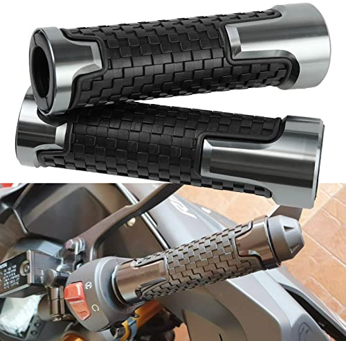 KEEPDSGN Motorrad Griffe Universal Motorrad Lenkergriffe 22 mm (7/8) 24mm (1) Anti-Rutsch Scooter Gummi aus CNC Aluminium Lenkergriff für Roller Mopeds Quad ATV