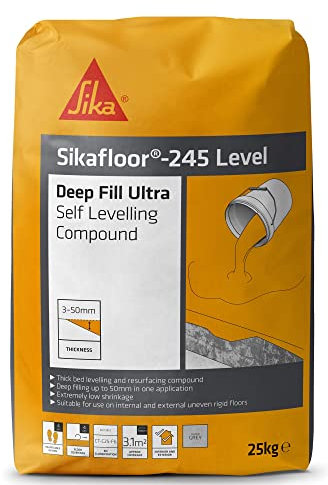 Sika Sikafloor 245 Level Deep Fill Ultra Self Levelling Compound – Low Shrinkage – Grey – 25 kg