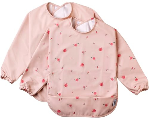 BABATÉ Kids Baberos bebe impermeables con mangas, Babero mangas impermeable, Babero con mangas, Babero BLW impermeable manga larga, Babetes Impermeável Bebe