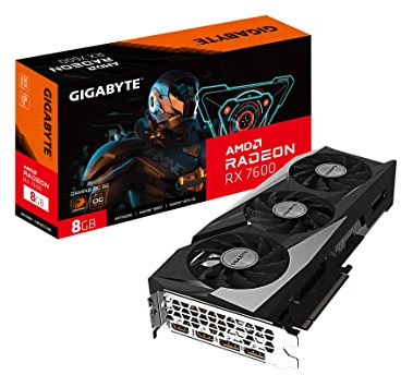 GIGABYTE GV-R76GAMING OC-8GD Radeon RX 7600 Gaming OC 8G Graphics Card, 3X WINDFORCE Fans 8GB 128-bit GDDR6, Video Card