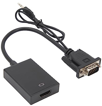 Cable HDMI a VGA, 1080P HDMI Hembra a VGA Macho Cable Adaptador Convertidor de Video, Compatible para Computadora, Computadora de Escritorio, Computadora Portátil, PC, Monitor,
