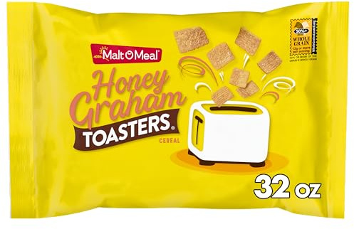 Malt-O-Meal Honey Graham Toasters Breakfast Cereal, 32 oz Bag