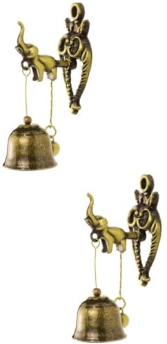 Housoutil 2 Stück Vintage Abendessenglocke Pferde Wandglocke Vintage Feng Shui Glocke Bumbells Außen Abendessenglocke Elefantenglocke Ornamente Hexenglocken Antike Uhr Halloween