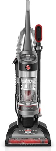 Hoover WindTunnel Cord Rewind Pro Bagless Upright Vacuum Cleaner, For Carpet and Hard Floors, UH71300V, Black, UH71300 (Renewed)
