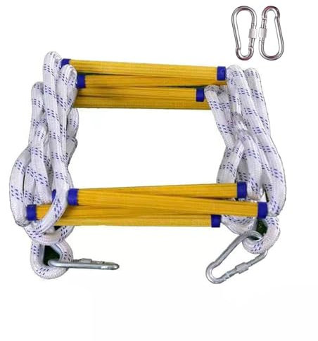 Rettungsleiter – Notleitern mit Haken, Feuerleiter-Seilleiter aus Nylon, einfach zu verstauen und wiederverwendbar, tragbar, kompakt, schwer entflammbar (Size : 10M)