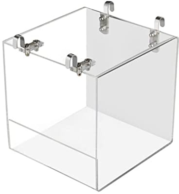 Hperu Vogelbadewanne Käfig Haustier Vogelbad Haus mit Metallhängehaken für Haustier -Papageien Dusche Transparent Vogelbad Käfig