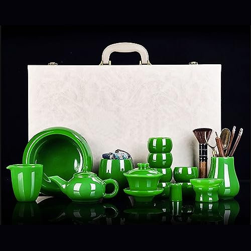 XaEjNzwDT Tetera marroqui teteras para te Juego de te Juego de té de Porcelana de Vidrio y Jade, Juego de té de Kung Fu de Porcelana Blanca para el hogar(Color:F,Size:)