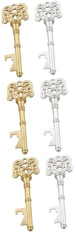 Garneck 6pcs Key Bottle Opener Double-Sided Beer Opener Vintage Style Wedding Favor Random Color