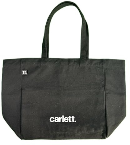 Carlett Lett Bag, Bolsa de Compra con Compartimentos, Reutilizable y Sostenible, Gran Capacidad, Algodón y Poliéster, Color Negro
