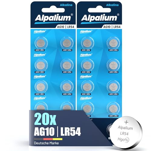LR1130 AG10 Knopfzelle Batterien 10er Pack - Alkaline, 1.5V Alpalium für Armbanduhren, Taschenrechner, Messgeräte und Thermometer LR54