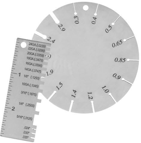 HOMOCONO 2pcs Wire Gauge Measurement Tool Metal Gauge Welding Thickness Stainless Steel Profile Precision Thickness Tool