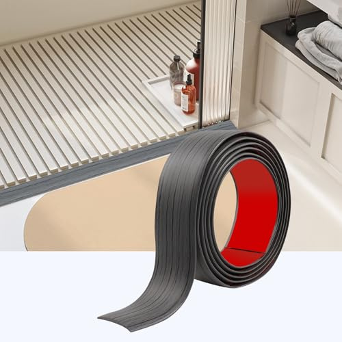 Übergangsprofil Selbstklebend, PVC Bodenleisten Selbstklebend, Türleiste Boden zum Verbinden Von Bodenfugen, Teppichschwellenübergängen, Bodenfliesen (Dunkelgrau, 200cm*5cm)