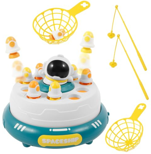 Foppla Mini Rocket Catching Music Game, Toddler Educational Interactive Bounce Catch Toy with Light/Music, Stomp Flying Active Gross Motor Play for Indoor/Outdoor Kids Boys Girls