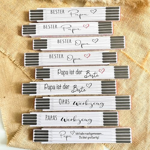 Zollstock personalisiert für Vatertag - Bester Papa - für Papa und Opa – Geburtstagsgeschenk mit Name - personalisierter Zollstock UV Druck