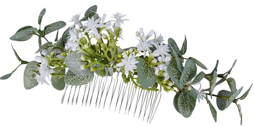PartyforU Handgefertigte grüne Blumen-Haarkämme für Frauen, Waldblumenkämme für Boho-Haarkämme für Hochzeit, Brautparty, Mutterschaft, Junggesellinnenabschied, Verlobung