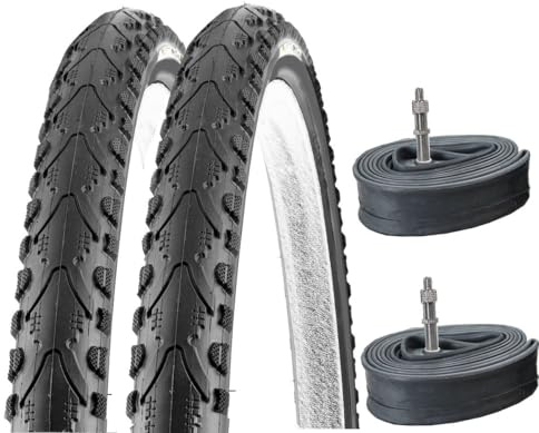 2X Fahrradreifen Set 26 Zoll K-935 schwarz 26x1.75 47-559 | inkl. 2x DV Schläuche