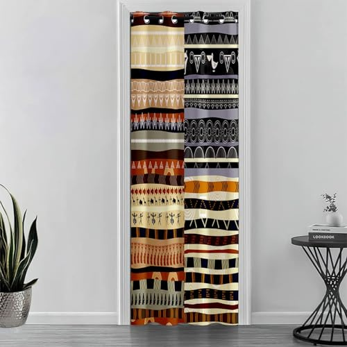 Odot Single Blackout Door Curtain,Ethnic Style Door Curtain with Eyelets 1 Panel Hallway Porch Privacy Room Partition Thermal Drapes for Living Room Doorway Bedroom (Exotic Style,W 47 x L 70.8)