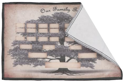 Cabilock Arbre Généalogique Vierge 36x24 Cm Toile à Remplir Six Générations Décor Éducatif Familial Salle de Classe Bureau