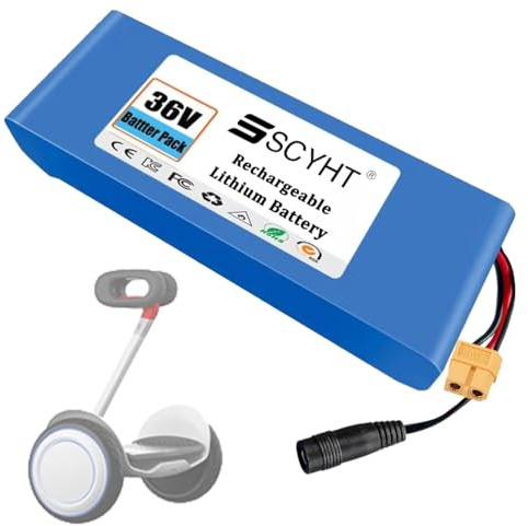 SSCYHT Lithium-Akku 36V 2Ah 3Ah Ersatzakku 2Ah Hoverboard-Akkus 36V Scooter-Akkus für Skateboard mit BMS für 50W - 110W Motor-Kit,36v2ah xt60