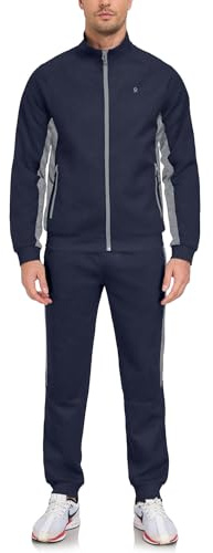 Little Donkey Andy Herren Trainingsanzug 2-Teilig Jogginganzug | Reißverschluss Jacke und Jogginghose, Langarm Sportanzug, Sport Outfits für Fitness Gym Fußball Freizeit