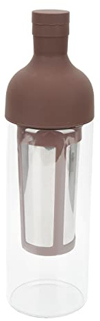 ZAWELIYO Fría de Doble Capa para el Hogar, Botella con Filtro de Acero Inoxidable de 1000 Ml, Fácil de Limpiar, para Amantes del café, Vidrio de 11,8x3,3 Pulgadas