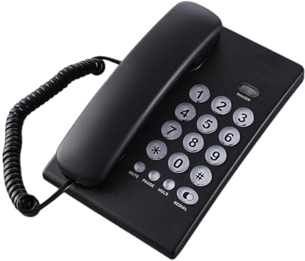 Xjdzineq Teléfonos fijos con cable, teléfono de botón grande para hotel, hogar, baño, teléfono con cable, teléfono con botón grande