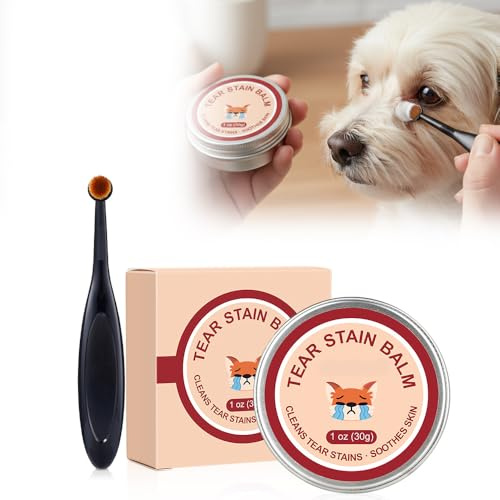 Pet Tear Stain Protection Cream, Natural Tear Stain Remover Balm for Dogs & Cats – Gentle & Effective Eye Care, Prevents Tear Stains & Reduces Redness, Safe & Non-Irritating Formula (1 Set)