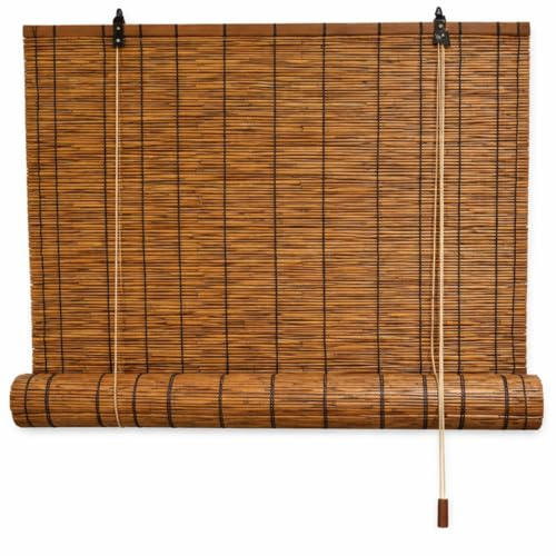 Acomoda Textil – Persiana Enrollable de Bambú Natural para Puertas y Ventanas Decorativa Marrón. Estor Ajustable de Ocultación para Exterior e Interior Protector de Fácil Instalación. (60X140 cm)