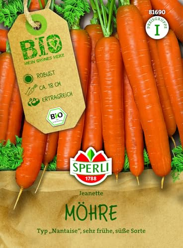 Sperli BIO Möhrensamen Nantaise F1 81690, Saatgut | Vitaminreich, für Freiland & Hochbeet, keimfähig