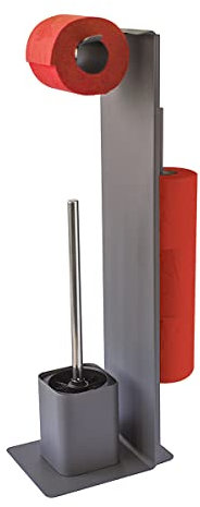 Gelco Design Wilson Servitore WC, Metallo, Grigio, 9,50 x 16 x 61 cm