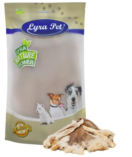 Lyra Pet® 1 kg Kaninchenohren mit Fell | Naturbelassener Kausnack | Proteinreiches Leckerli für Hunde | Gut verträglich & darmreinigend | Nährstoffreicher Kaugenuss | Schonend getrocknet