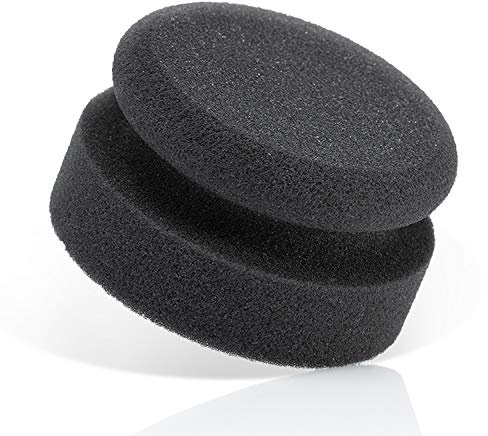 detailmate Car Care – Made in Germany – Hand Polishing Sponge Medium, Black, Diameter 90 mm, Made in Germany from Premium Foam for Hand Polishing/Wax/Applicator Care Products on Plastic, Tyres