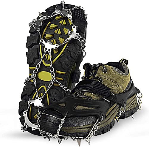 Spikes für Schuhe GRÖßE 36-40 Schuhspikes, Schuhkrallen Steigeisen für Schuhe im Winter Steigeisen Grödel Eisspikes, Schuhkrallen mit Edelstahl Zähne Spikes Grödeln Klettern Bergsteigen Trekking