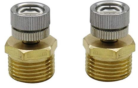 Hose Repair Connector Extender 90 Degree Fan Shaped Low Pressure Brass Misting Nozzles 3/16 Inch Thread Atomizing Sprayer Garden Irrigation Sprinklers 40Pcs (Color : Silver)