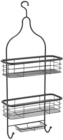MSV Duschregal Duschablage Regal Badregal für Shampoo, Duschgel - Aluminium schwarz matt