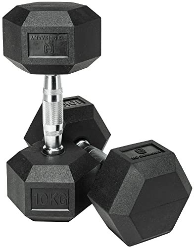 HQ Germany® Hexagon Hanteln 10kg 2 Stück | Geruchsarm, ±1,5% Gewichtstoleranz | 10kg Hantel, 10 kg hanteln 2er Set, Kurzhantel, Dumbbell, 10 Kilo Hantel Set, Hantelset Hexagon