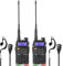 TECHSIDE MOD. POTENTE 8W | Tri-Power Radio TS-T9+ Dual Band Vhf/Uhf | COMPATIBILE BAOFENG canali PREINSTALLATI MIDLAND G9 Pro TI-F8+ PMR446 LPD SoftAir Vigilanza Trekking | Premium Garanzia ITA (2 Pz)