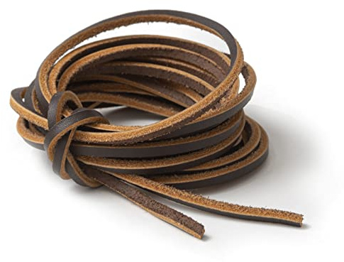 IPEA Cordino in Vera Pelle Quadrato per Accessori, Artigianato, Scarpe, Moda - Pelle Premium Made in Italy - 3m Lunghezza ­- Lacci - Cordino in Cuoio 3 mm Ritagliabile - Colore Marrone Scuro